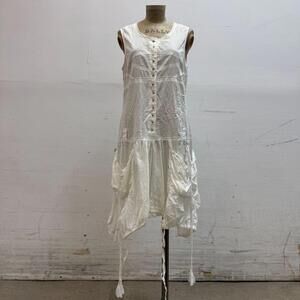 Vintage La Mode Est à Vous White Cotton Parachute Dress